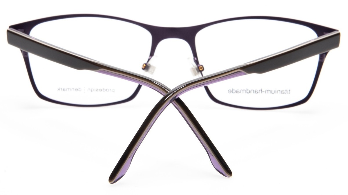Prodesign Denmark Eyeglasses 1400 c.5021 Purple Frames Only 54-18-140 Prodesign Denmark 1756 C.6021 Matte Black Purple Eyeglasses  main image 4