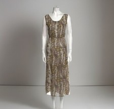 Jenni Kayne Silk Midi Dress womens size XS Animal print sleeveless