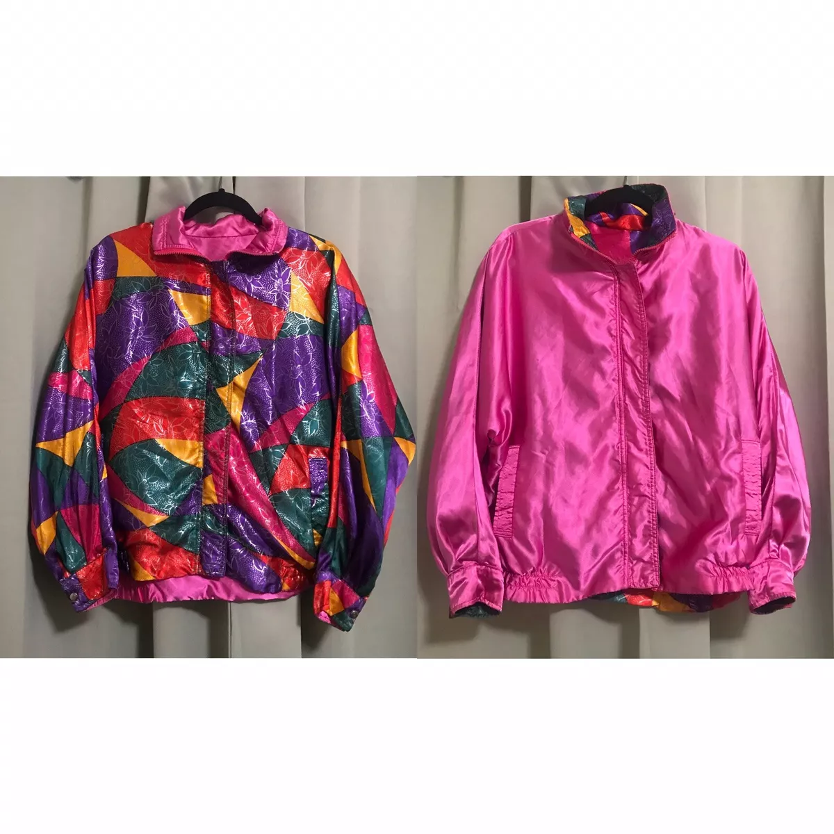 1988 Vintage Seoul OLYMPIC Track Bomber Jacket Multicolor/Pink Reversible