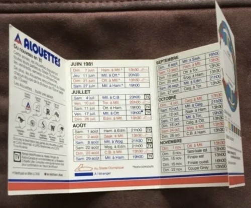 1981 Montreal Alouettes Pocket Schedule **Clean - Picture 2 of 3