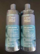 Lot of 2 Dove Men Care Relaxing Hydrating Body Wash Eucalyptus Cedar 18 OZ