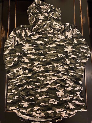 NWT S LuLaRoe GREEN KHAKI CAMO Amber Hoodie Sweater Top