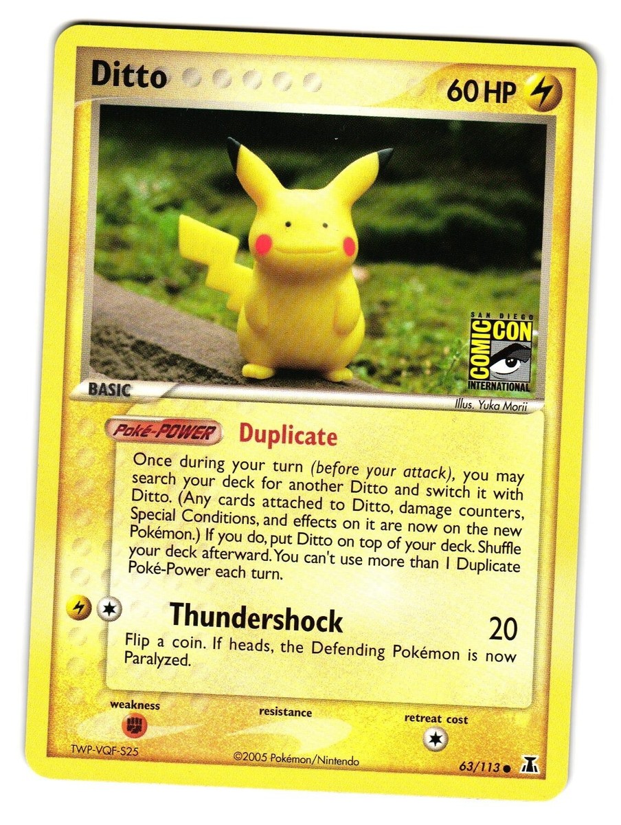Ditto (Pikachu) 63/113 EX Delta Species Comic Con Stamp Ditto (Pikachu) 63/113 EX Delta Species Comic Con Stamp