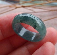 Video Certified Green 100 A JADE Jadeite Circle RING USA. 7.75    585700 TN AS