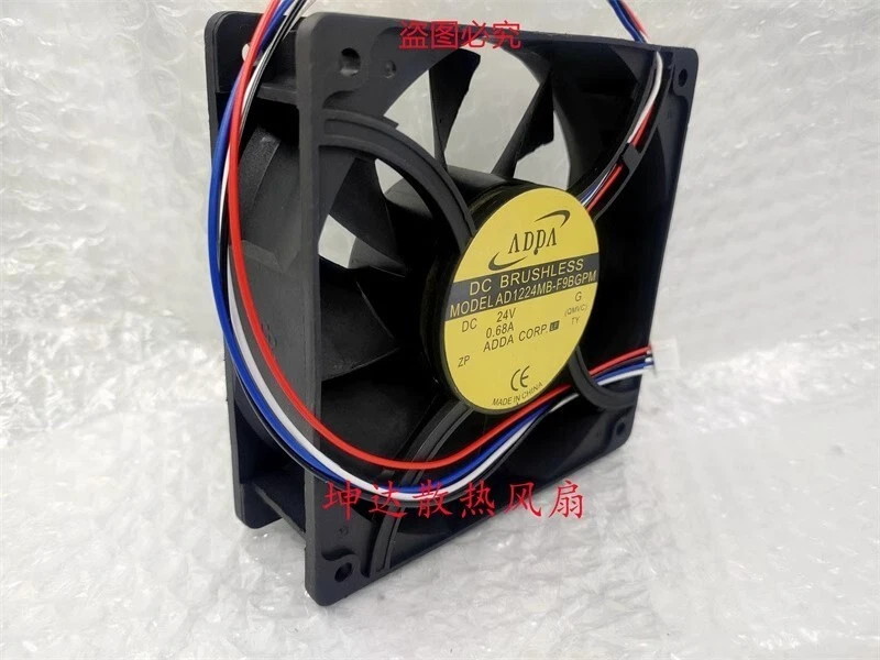 ADDA AD1224MB-F9BGPM 12038 24V 0.68A 12cm 4-wire fan with PWM speed control - Image 2 of 4