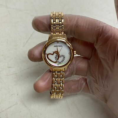 Armitron Women's genuine crystal pearl watch design rose gold plated Watch 