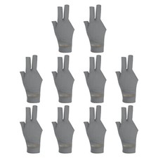 10Pcs 3 Finger Pool Glove Right Hand Billiard Gloves Grey