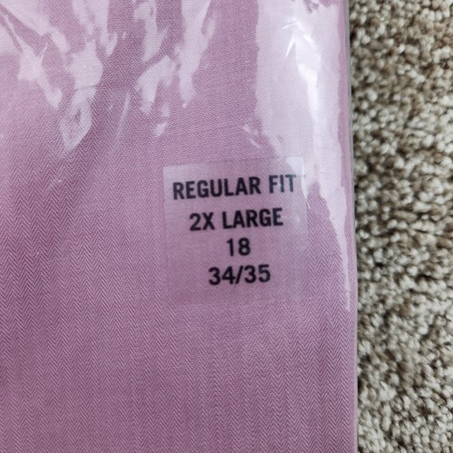 Calvin Klein Steel Men's Regular Fit Dress Shirt XXL 18 34 /35 PrimRose Pink NWT - Picture 2 of 6