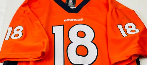 Peyton Manning Denver Broncos NFL Home Orange Game Jersey Youth XtraLarge 18/20 - Picture 12 of 12
