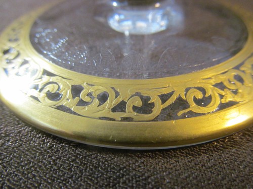 ST LOUIS France Thistle Champagne Coupe American Sherbet 5 3/8"~Open Gold Band - Picture 3 of 5