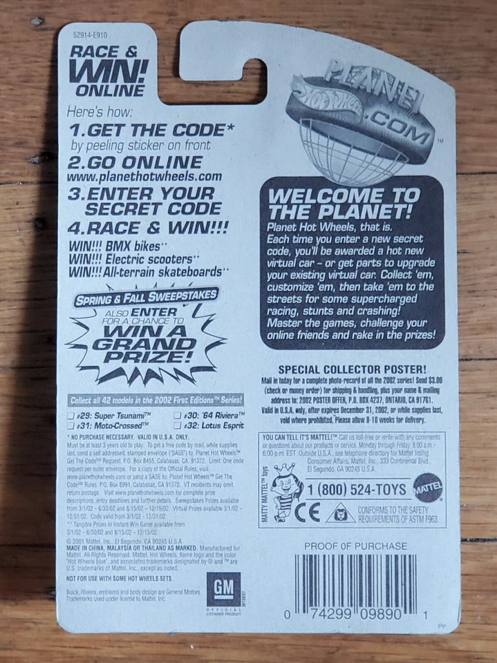 Hot Wheels 2002 Primeras Ediciones Serie 30/42 #42 '64 Riviera Naranja con 5 SP Foto 4 de 4