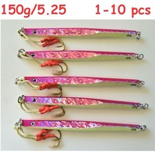 1-10 Pieces 5.25oz/150g Pink/Glow Vertical Speed Butterfly Jigs Saltwater Lures