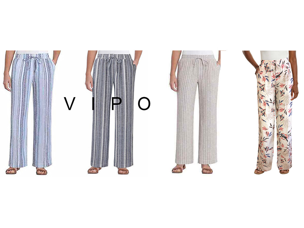 Briggs Women's Linen Blend Pants Pull On Relaxed Comfort Waist Slant  Pockets | eBay