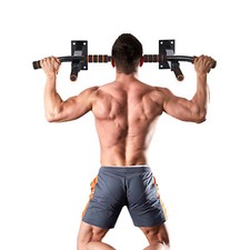 Wall Mounted Chin Pull Up Bar Heavy Duty Dip Station Gym Home Exercise Fitness