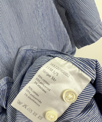 JOSEPH mens short sleeve striped summer shirt size 44 to fit ~XL Made in Italy - Picture 7 of 8