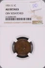 1931-S Lincoln Wheat Cent NGC AU Details OBV Scratched #8-005