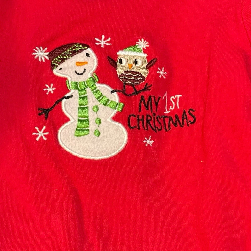 Camisa My First Christmas Baby Gear Manga Larga Unisex 3-6 Meses Bordada Top Foto 3 de 4