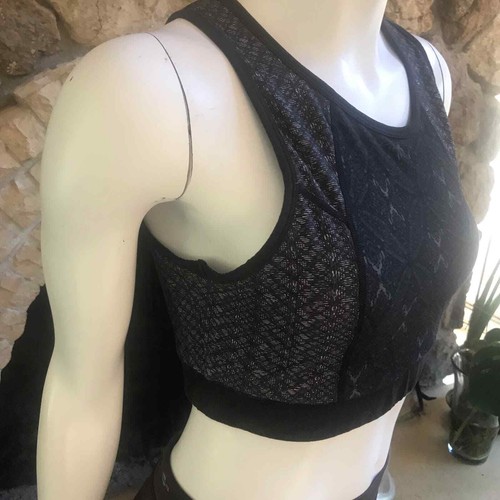Gaiam Open Back Black Gray Sports Bra Women’s Size Large - Picture 4 of 7