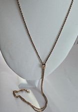 Antique Victorian Gold Filled Long Guard Watch Chain Seed Pearl, 48