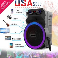 4500W 18" Woofer Portable Bluetooth Party Speaker Heavy Bass Sound W/Mic Remote