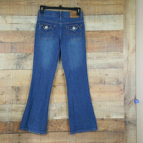 Levi's Girl's Jeans Bejeweled Size 14 Blue Denim QG22 - Picture 4 of 8