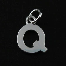 Sterling Silver Charm Bracelet Letter Charms - A-Z Letter Pendant with clasp