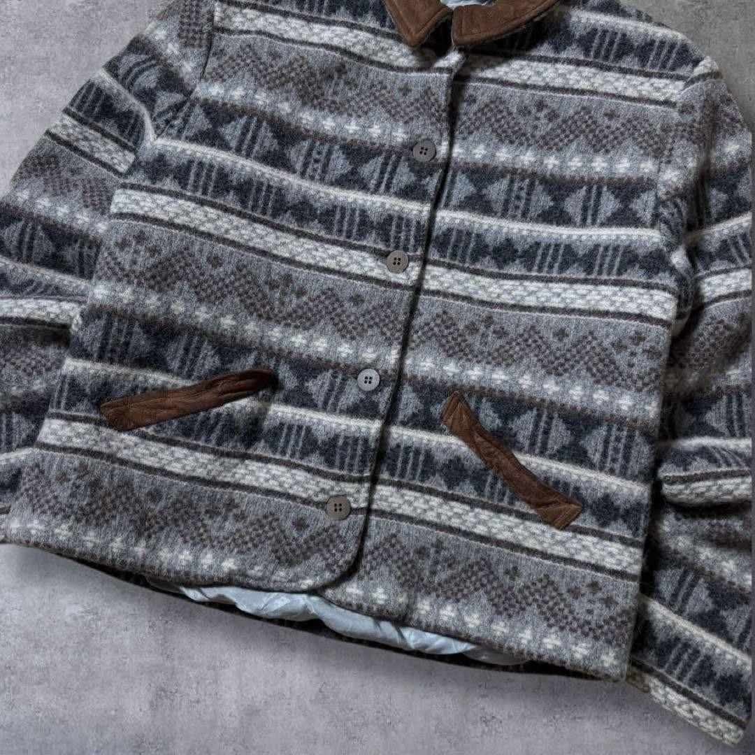 L.L.Bean Wool Native Pattern Jacket 80s Geometric… - image 5