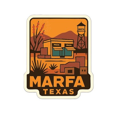 Marfa Sticker Decal Vinyl Die-Cut City Skyline Landmark Design