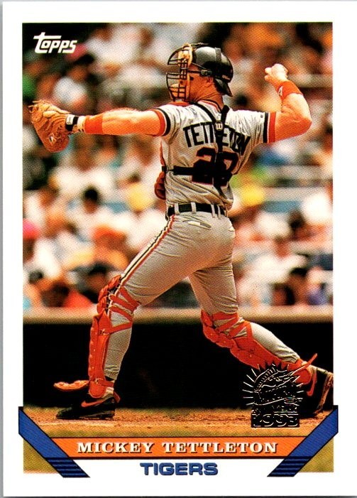 1993 Topps - Mickey Tettleton #135 Florida Marlins Inaugural Stamp 