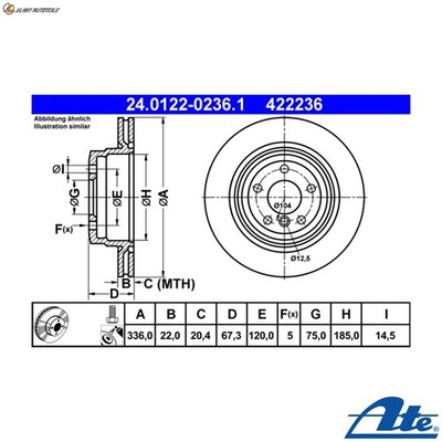 2x BREMSSCHEIBE 24.0122-0236.1 FÜR BMW X1/E84 N52B30A/BF/AF N53B30A N51B30 3.0L