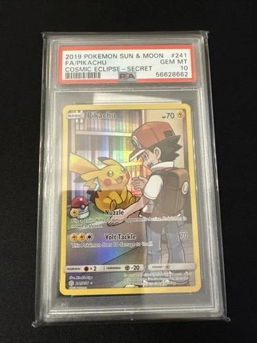 2019 Pokemon SUN & MOON FA/ PIKACHU Cosmic Eclipse-Secret #241 PSA 10 GEM MT