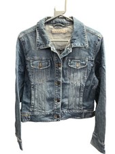 John Rocha Denim Jacket Button-Up Blue Cotton Blend Size 14 2080