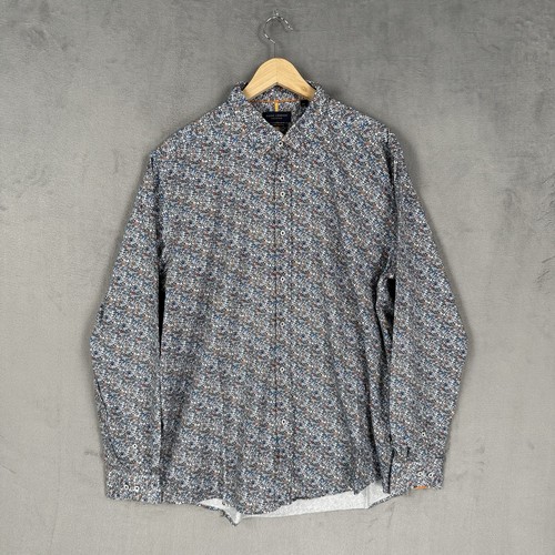 Guide London Premium Floral Shirt Mens Size XXXL 3XL Multicolored Long Sleeve - Picture 2 of 10