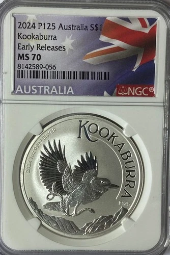 2024 Australia Kookaburra $1 Silver .9999 1oz P125 Early Release NGC MS70