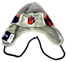 Clemson Tigers NE NCAA Knit Trapper Hat~Gray/Orange