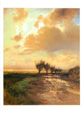 c16315 Aleksei Savrasov A Cart-Track Kunst Gemälde Postkarte