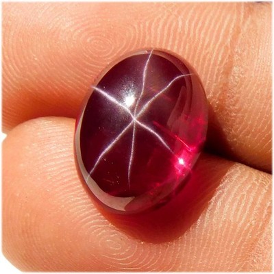Natural Red Ruby Star 6 Rays Oval Cabochon Loose Gemstone 09.90Cts.