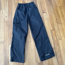 Columbia Rain Pants Kid's Youth Black Windbreaker Lightweight Size Small 8