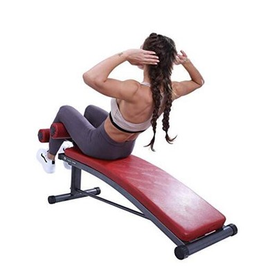 Finer Form Gym-Quality Sit Up Bench with Reverse Crunch Handle - Curved Ab 