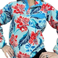 Patagonia Synchilla Snap Pullover fleece floral printed sweater bold L manoa