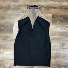 Fashion Nova LUXE Lina Bandage Mini Black Cut Out Mesh Detail Sz XXL NWT
