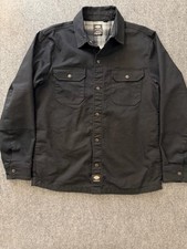 Dickies Skateboarding Mens Lined Shirt Jacket Size M Black Chore Coat Workwear