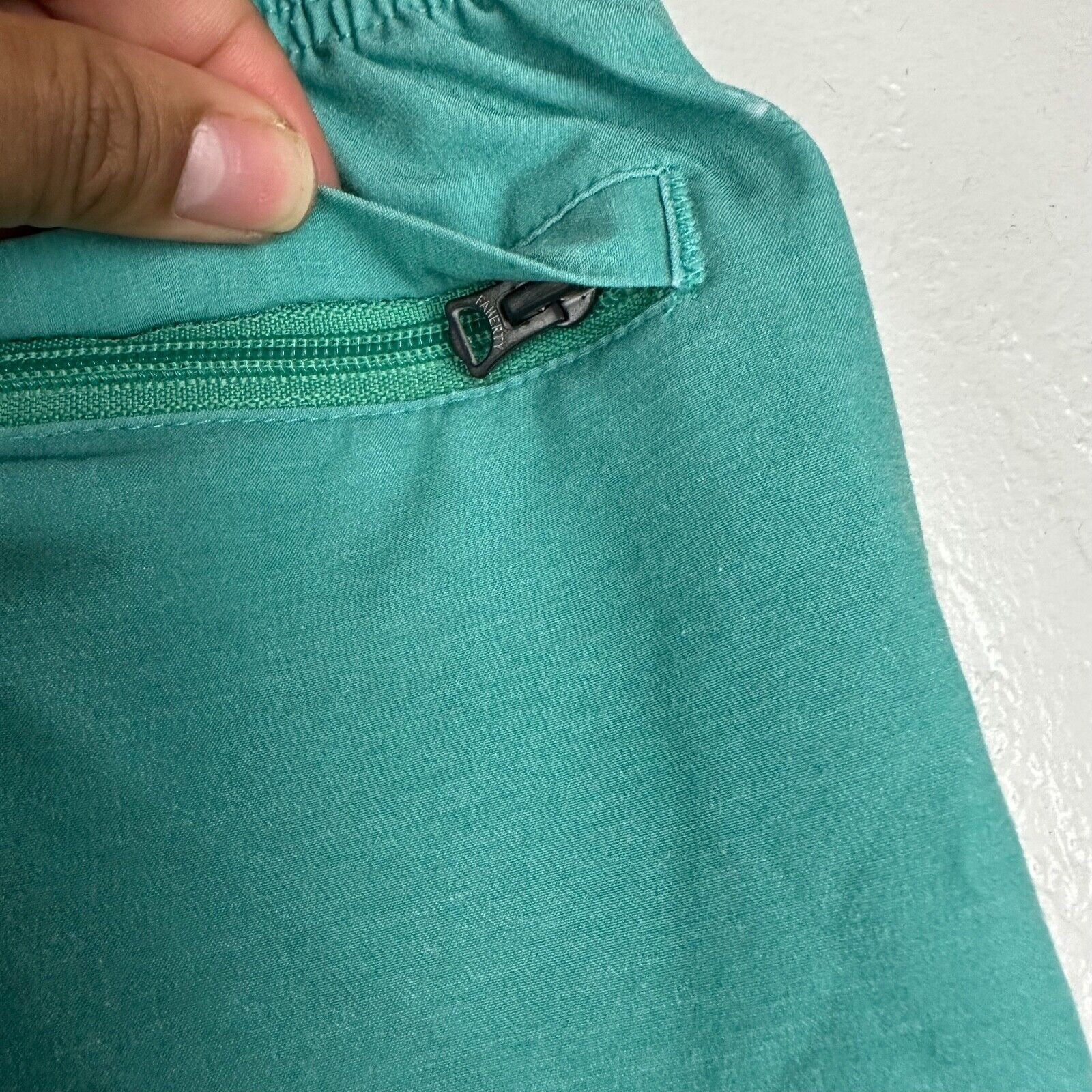 Faherty Swim Trunks Solid Green Elastic Waist Pul… - image 6