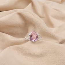 Rose Quartz Ring Handmade 925 Sterling Silver Beautiful Women Gift Ring All Size