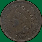 1899 Indian Head Cent Choice Very Fine VF+ Coin #39606