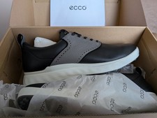 New ECCO M GOLF S-CASUAL Golf Shoes, in Black / Steel, UK Size 8-8.5.