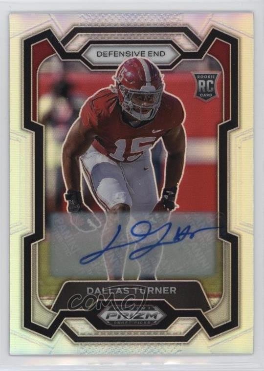2024 Panini Prizm Draft Picks Silver Dallas Turner #112 Rookie Auto RC