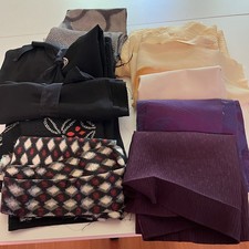 JAPANESE SILK KIMONO PANELS  REMNANTS FOR WEARABLE ART  CRAFTS 21 PANELS