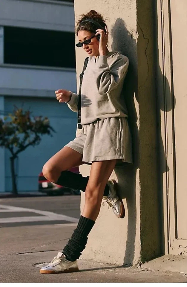 Free People | FP Movement Such A Flirt Mameluco con Capucha Gris Pequeño Nuevo* BB1125 Foto 4 de 4