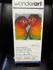 Wonderart Latch Hook Kit 12"X12"-Lovebirds 426209 Beginner To Intermediate